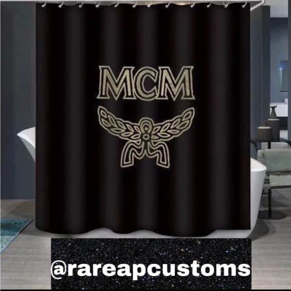 Custom shower curtains. Black and white design or brown design